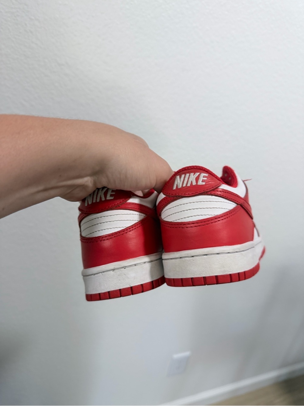 Nike Red and White Low-Top Skate Sneaker - Picture 3 of 5